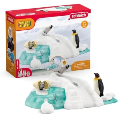 Image of schleich 42661 Penguin Family Fun, from 3 years, WILD LIFE Playset, 14 pieces