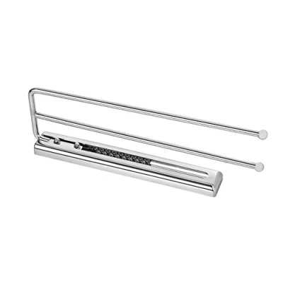 Image of Gedotec Serena Towel Rail 494 mm 1 Piece for Cabinet Mounting Polished Chrome Plated Two Armed with Screws Bathroom Extendible