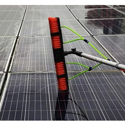 Image of Window Cleaning Water fed Pole 40ft 12m Extendable Telescopic Brush Squeegee Attachment with Backpack Professional Washer Kit