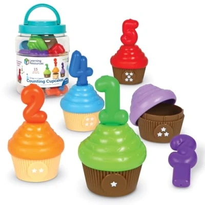 Image of Learning Resources Snap n Learn Counting Cupcakes, Educational Toys for 18mth+, Toddler Toys, Preschool Activities, Montessori &amp; Education
