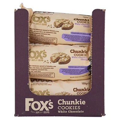 Image of Fox&#039;s White Chocolate Chunkie Cookies (9 packets x 180g)