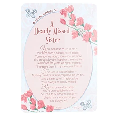 Image of In Loving Memory Open Graveside Memorial Card Sister