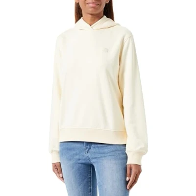 Image of Calvin Klein Jeans Women&#039;s CK Embro Badge Regular Hoodie J20J223227, Vanilla, L