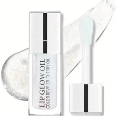 Image of Hydrating Lip Glow Oil &amp; Long Lasting Plumping Gloss Non StickyTinted Balm Care Transparent Toot Prevents Lines and Dry Cracked Lips (Transparent)