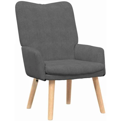 Image of vidaXL Relaxing Chair Dark Grey Corduroy Fabric