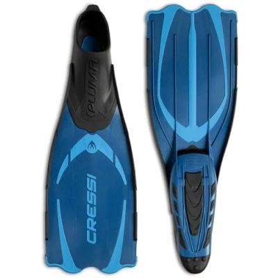 Image of Cressi Pluma High Quality Fins for Diving / Freediving Snorkeling, Dark,UK 5/6