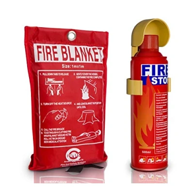 Image of Easy to use All purpose Fire Stop Flame Retardant Extinguisher Can Car Van 500 ml + Blanket