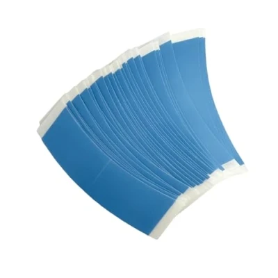 Image of LUTTMANN® Lace Front Blue Liner C Contour hair System Derma Tec Tape Adhesive Strip Angle 36 pieces, for all hairpieces, wigs &amp; systems