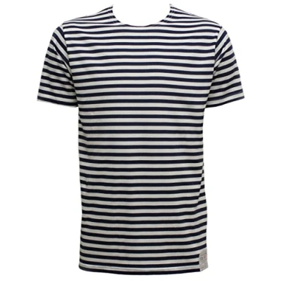Image of Russian Telnyashka Striped Sailors&#039;s/Navy&#039;s T Shirt Short Sleeve (M, Navy)