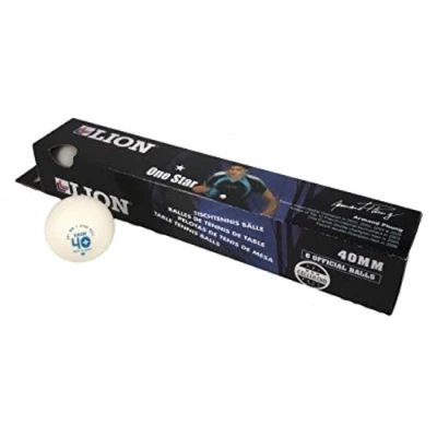 Image of New 2020 TABLE TENNIS BALLS Official LION 1* WHITE Tubes of 6 Mulltipacks (2 Tubes)