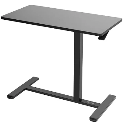 Image of VIVO Pneumatic 32 x 16 inch Over Sofa Laptop Table, Mobile Desktop with Hidden Casters, Bedside Cart, Desk, Medical Sliding Bed Black, CART V02L