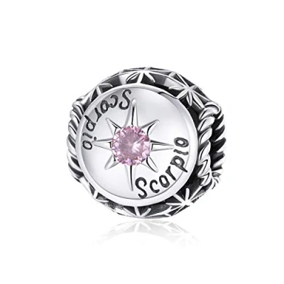 Image of Scorpio Constellation Charm 925 Sterling Silver Birthstone Lucky Birthday Anniversary Faith Love for Pandora Bracelet (Scorpio(10.24 11.22))