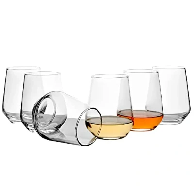 Image of Pasabahce Allegra Water Glass 425cc, Set of 6, Classic Glasses for and Juice, Ideal Orange Elegant Home Dinners, Glasses, Juice