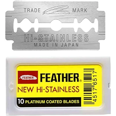 Image of THE SHAVE FACTORY 50 Feather Double Edge Razor Blades, Yellow