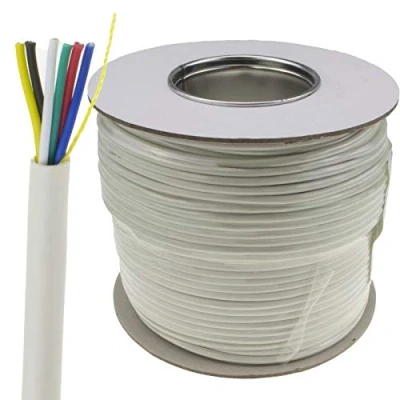 Image of kenable 6 Core CCA Signal Cable for Alarm or Intercom Systems 100m White [100 metres]