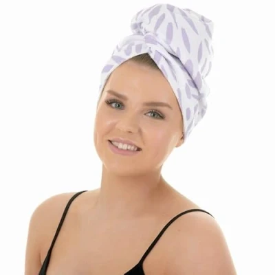 Image of Upper Canada Full Circle Beauty Lilac Leaf Coconut Oil Infused Hair Towel Turban