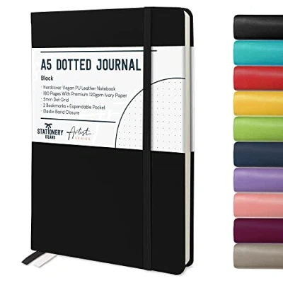 Image of STATIONERY ISLAND Bullet Dotted Journal A5, Hardcover Notebook, Thick 120gsm Paper 180 Pages Notebook
