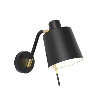 Image of Edward Wall Switched Matt Black Light Astro
