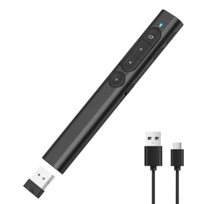 Image of MOXYOY Presentation Clickers, Clicker for Powerpoint, Wireless Rechargerable Presenter Remote, with Volume Control/Hyperlink Keynote/PPT/Mac/PC/Laptop
