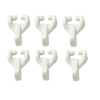 Image of Merriway BH03627 (50 Pcs) White Curtain Track Rail Gliders Hooks to fit Swish Twin Glide Nylo Track, Pack of 50 Pieces