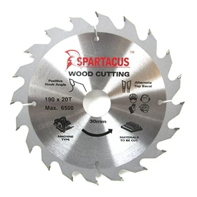 Image of Spartacus 190mm Diameter x 20 Teeth 30mm Bore Wood Cutting Circular Saw Blade Fits Ryobi W6610 6613 6615
