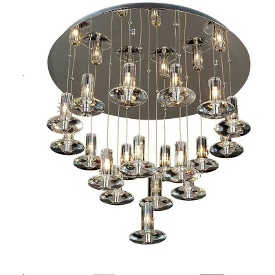 Image of Troy Pendant Round 19 Light G4 Polished Chrome/Crystal, NOT LED/CFL Compatible