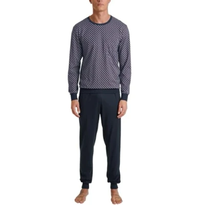 Image of CALIDA Men&#039;s Relax Imprint Pajama Set, Mars Red, 52 54 (Pack of 2)