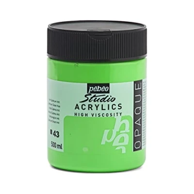 Image of Pébéo 171043 Studio Acrylics Fine Acrylic Paint Green Cadmium Hue, 500 ml