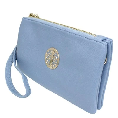 Image of Long &amp; Son Women&#039;s Small Clutch, Wristlet, Shoulder,Cross Body Bags 3141 (Baby Blue)