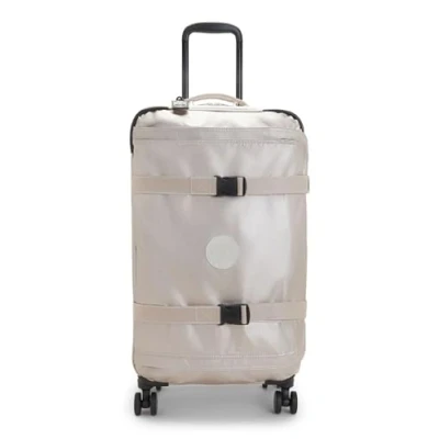 Image of Kipling Spontaneous M Medium Wheeled Luggage, Upright, Metallic Glow (Silver)