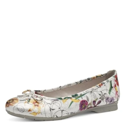 Image of Jana Women&#039;s 8 22164 41 Ballet Flat, White, 3.5 UK