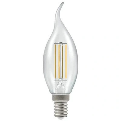 Image of Crompton LED Bent Tip Candle Filament Dimmable Clear 5W 2700K SES E14