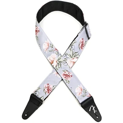 Image of Fender Floral Guitar Strap Grey