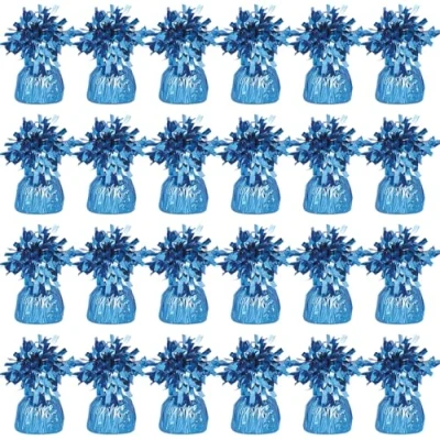 Image of Foil Helium Balloon Weights Pack of 24 Durable &amp; Colourful Light Blue for Birthdays Parties, Events Celebrations Perfect Weight Holders