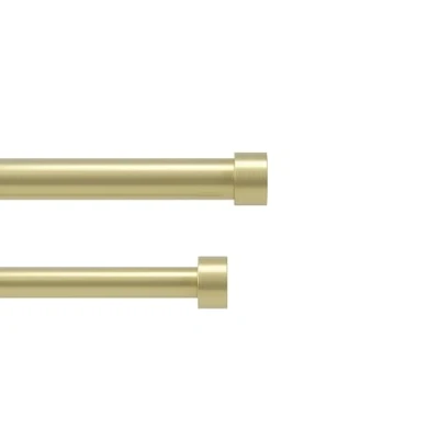 Image of Umbra Cappa 1 Adjustable Double Curtain Rod for Windows 36 to 66 Drapery Rod, Brass