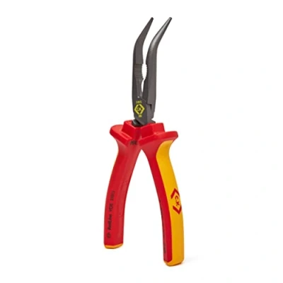 Image of Best Price Square PLIER, BENT NOSE, VDE, 200MM 431015 By CK TOOLS