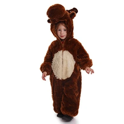Image of Dress Up America Kids Reindeer Jumpsuit Outfit Beautiful Set for Role Play