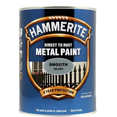 Image of Hammerite Smooth Direct To Rust Metal Paint Silver 5L