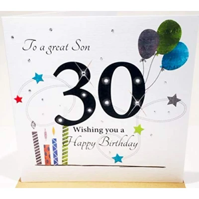Image of 30th Birthday Card Son 6 x Inches Rush Design