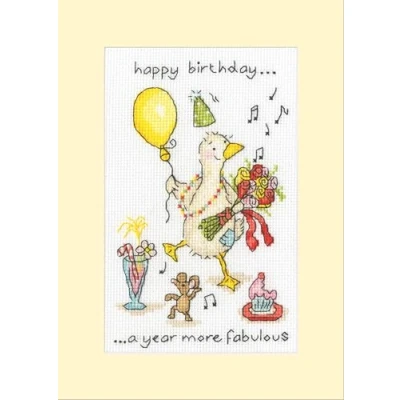 Image of Bothy Threads Counted Cross Stitch Greetings Card Kit More Fabulous