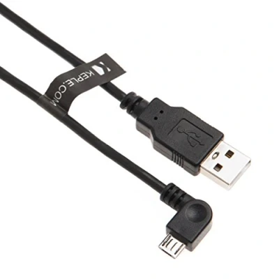 Image of Keple Right Angle Micro USB &amp; Data Sync Charging Lead Cable Compatible with Tesco Hudl Tablet Compact, Google Nexus Acer Iconia 1M / 3.2FT
