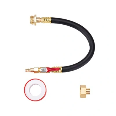 Image of RV Winterizing Kit Sprinkler Blowout Adapter with Shut Off Valve,Air compressor Quick Connect plug Male &amp; Female Water Blow Out Fitting for Winterize Systems, Camper,Boat,Motorhome