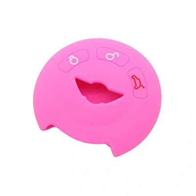 Image of BROVACS Silicone Cover Protector Case Holder Skin Jacket Compatible with MINI Cooper 3 Button Round Smart Remote Key Fob CV9905 Pink