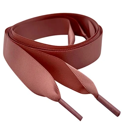 Image of My Ribbon laces Rose Gold Beige 155cm Satin Flat Shoe For Trainers, Boots &amp; Shoes