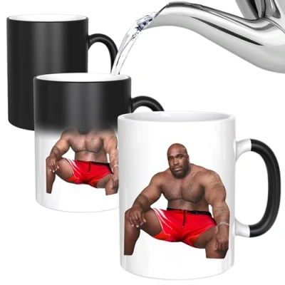 Image of Barry Wood Sitting on a Bed Funny Rude Mug Message Appears as it Heats Perfect Novelty Gag Gift Office Joke Secret Santa Best Gifts for Friends… (Black)
