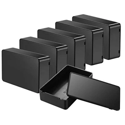 Image of 6 Pcs Plastic Project Box, Electronic Junction Enclosure Box for Electronics, Power, Instrument Case (black, 100x60x25mm)