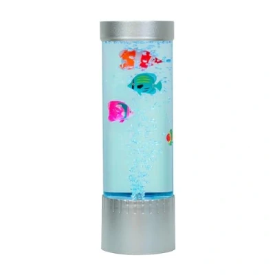 Image of 32cm Kids Bedroom Colour Changing Sensory Mood Lighting LED Novelty Bubble Tower Fish Lamp Bedside Light