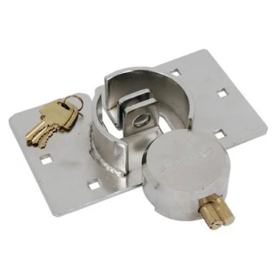 Image of Round Padlock and Hasp/Heavy Duty Door Security Device