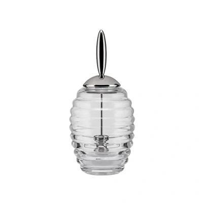 Image of Alessi TW01 Pot Honey Jar, Glass, White