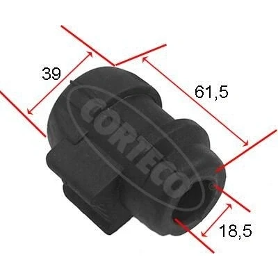 Image of 7700784171 Stabilizer Bushes CORTECO 80001465 Left, Right, Front 18,5mm 39mm RENAULT: CLIO 2